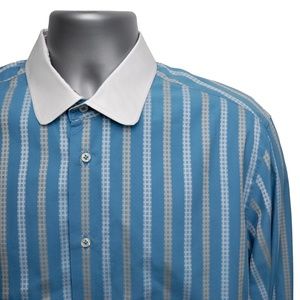 ROBERT GRAHAM Dress Shirt Flip Cuff Size 42